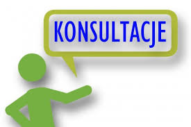 Grafika z napisem: konsultacje. Grafika z napisem: konsultacje.