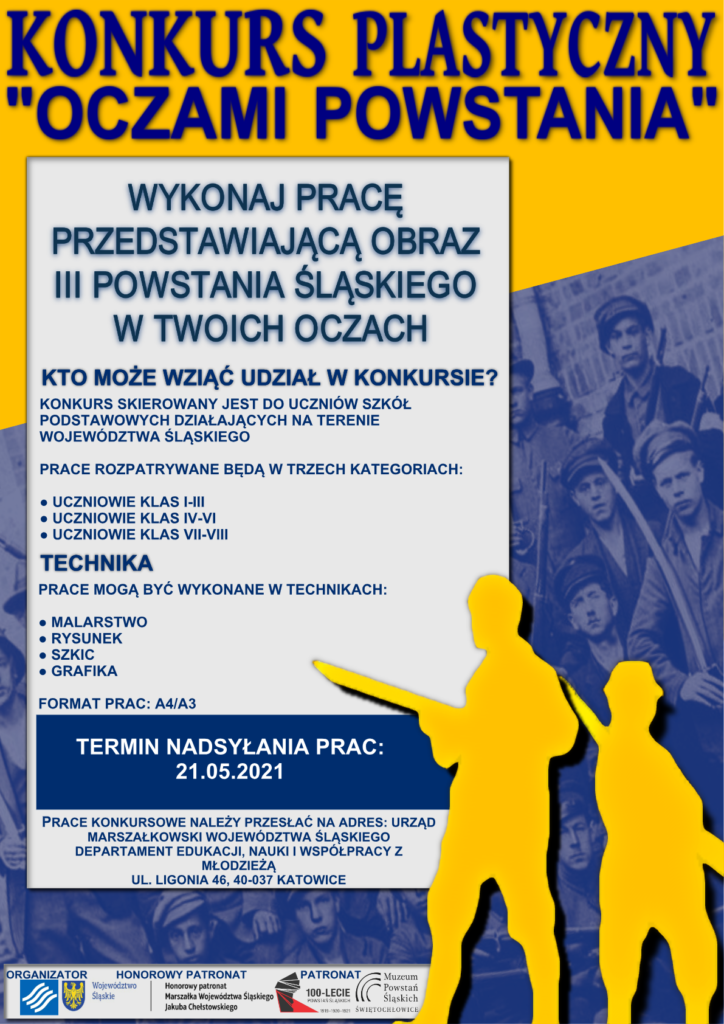 Plakat promocyjny Konkursu Plastycznego "Oczami Powstania".