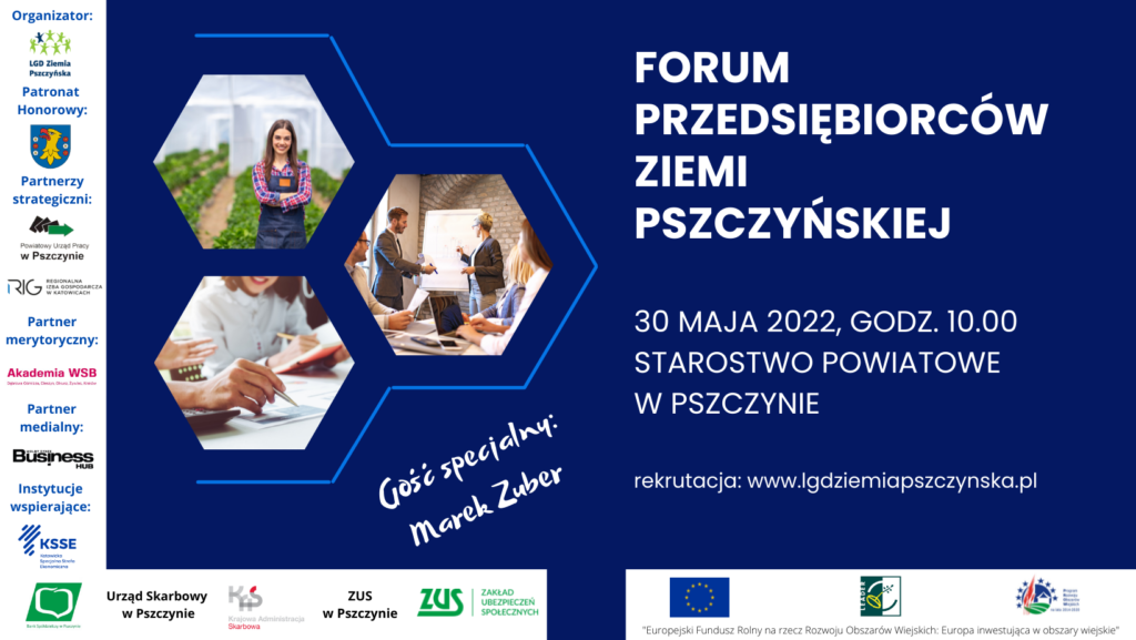 Plakat promocyjny - Forum Przedsiębiorców Ziemi Pszczyńskiej.