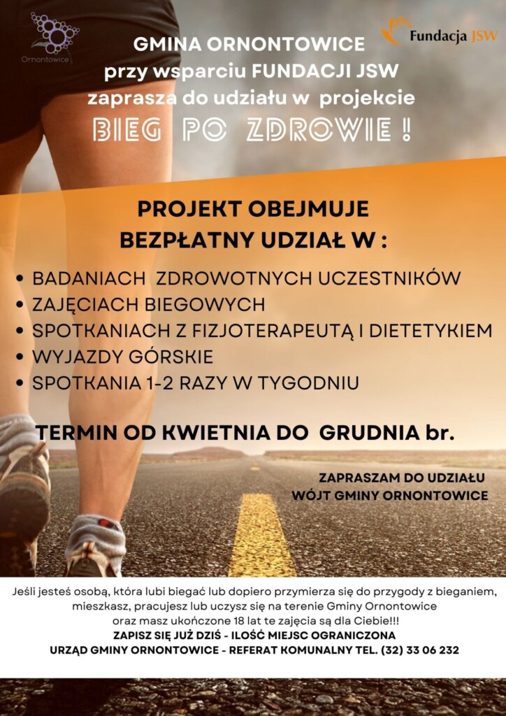 Plakat promujący akcję "Bieg po zdrowie"
 

