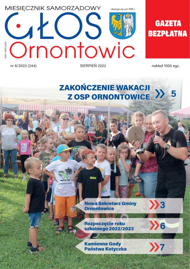 Okładka sierpniowego "Głosu Ornontowic" nr 8/2022 (244).