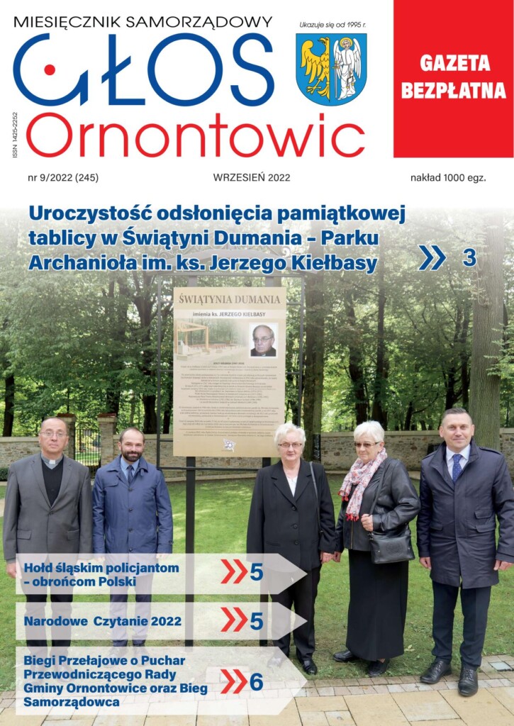 Okładka wrześniowego "Głosu Ornontowic" nr 9/2022 (245).