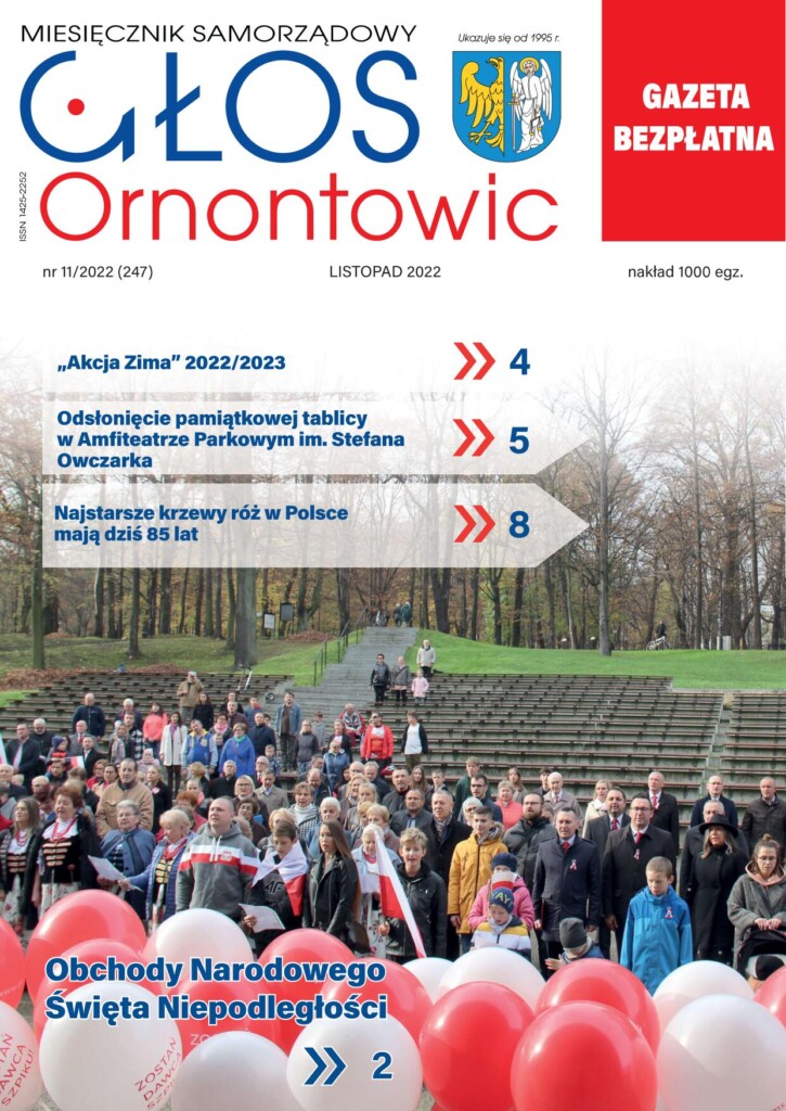 Okładka listopadowego "Głosu Ornontowic" nr 11/2022 (247).