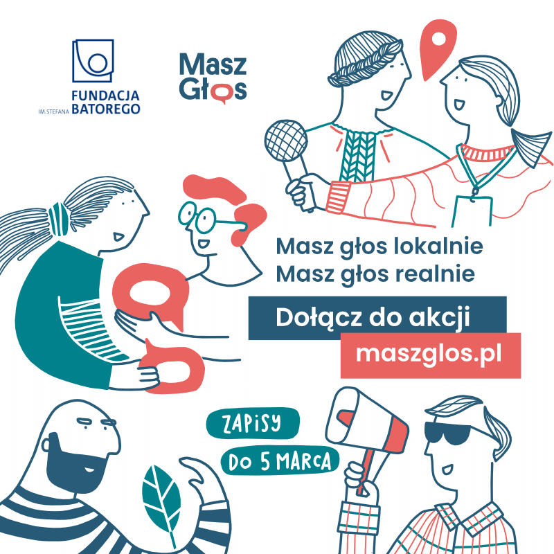 Grafika - Działaj lokalnie – skorzystaj z pomocy ogólnopolskiej akcji Masz Głos!