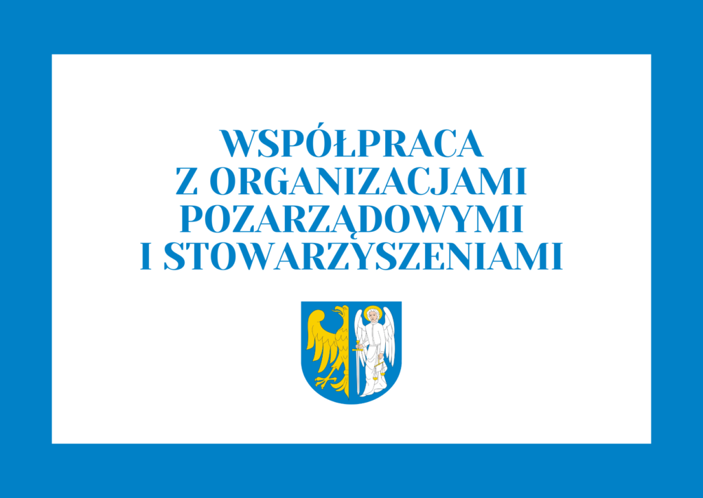 Grafika: Herb Gminy Ornontowice + napis: Współpraca z organizacjami pozarządowymi i stowarzyszeniami