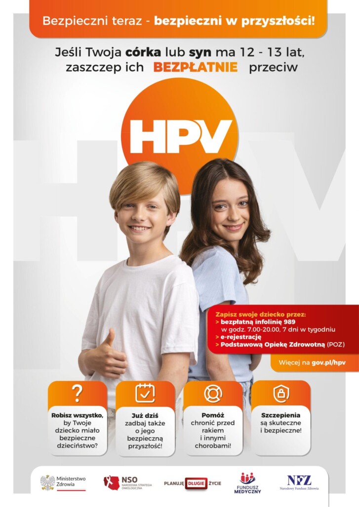 Plakat promocyjny - szczepienia przeciwko HPV. 