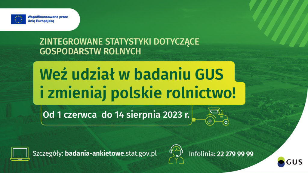 Plakat promocyjny Głównego Urzędu Statystycznego.