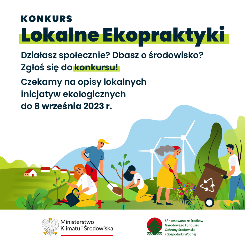 Plakat promocyjny konkursu Lokalne Ekopraktyki.