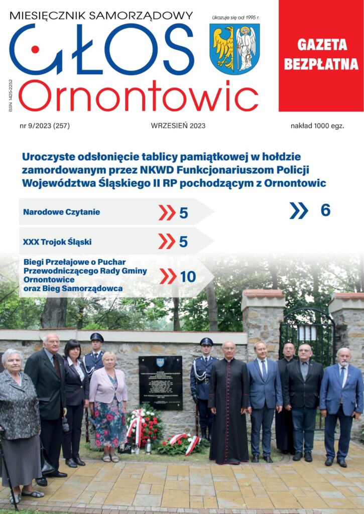Okładka "Głosu Ornontowic" nr 9/2023 r. (257).