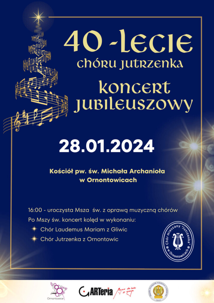 Plakat - Chór "Jutrzenka" zaprasza na koncert jubileuszowy