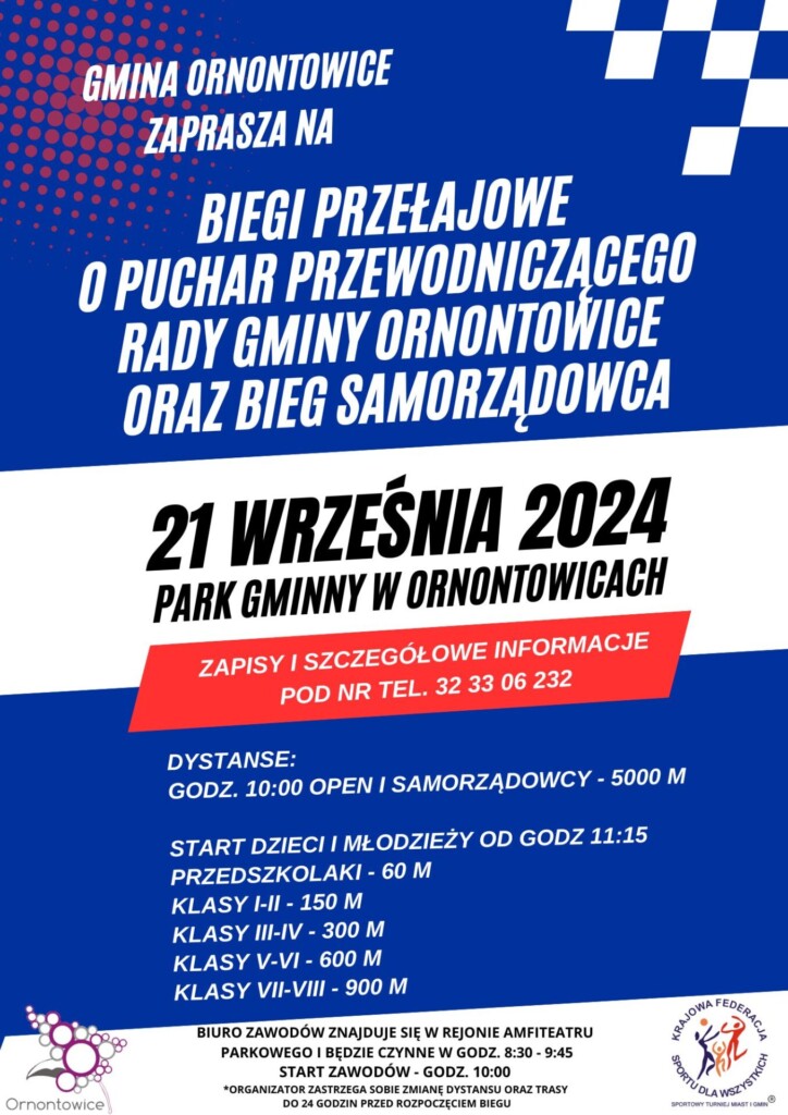 Plakat promocyjny - biegi przełajowe. 