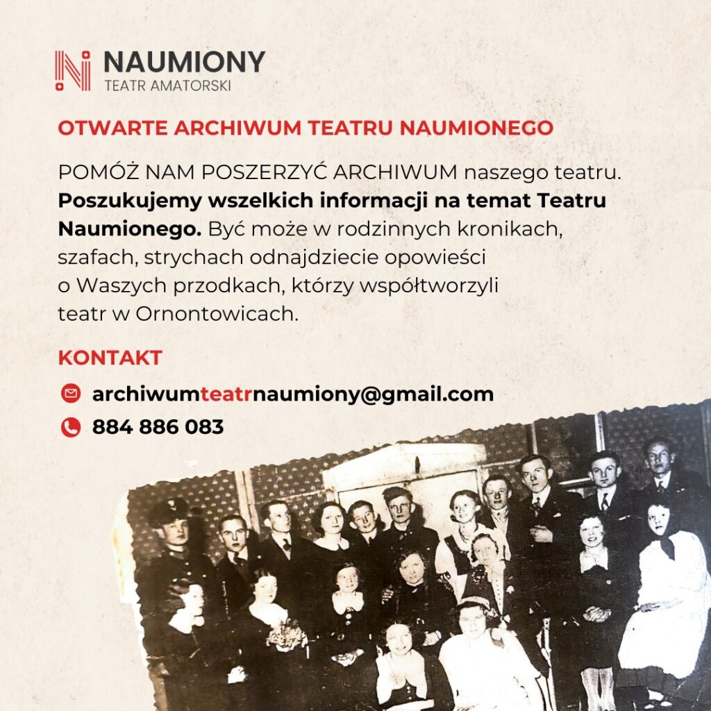 Plakat - Otwarte Archiwum Teatru Naumionego