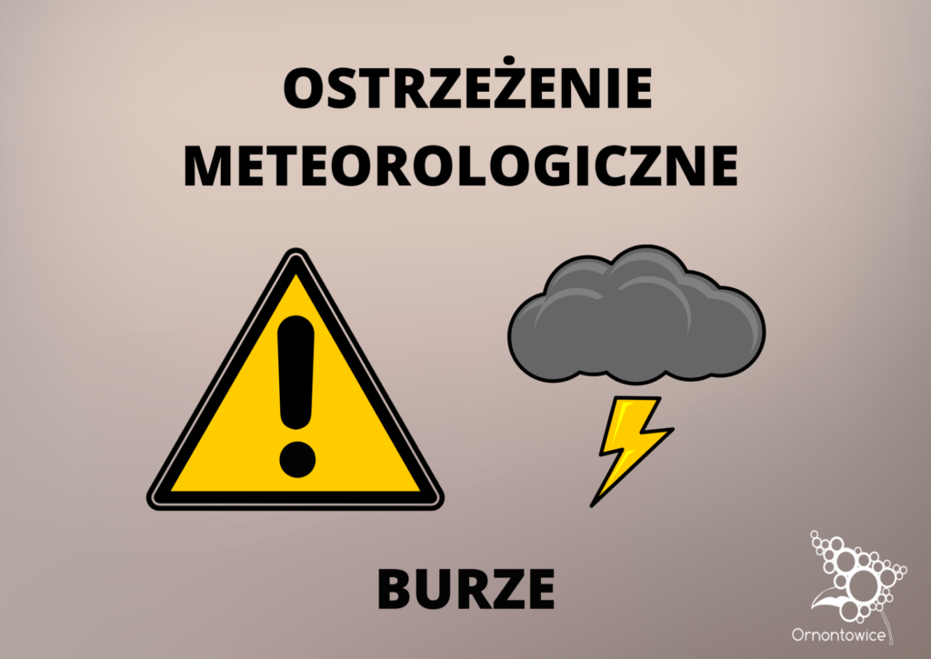 Grafika: Ostrzeżenie meteorologiczne - burze