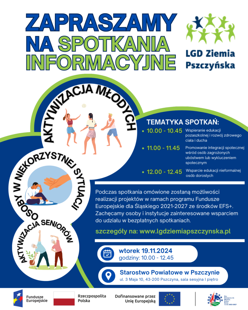 Stowarzyszenie LGD „Ziemia Pszczyńska” zaprasza - plakat informacyjny