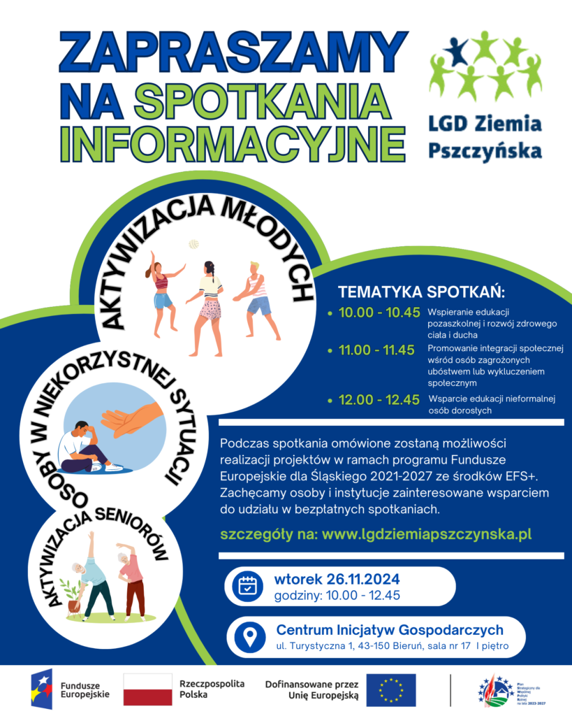 Stowarzyszenie LGD „Ziemia Pszczyńska” zaprasza - plakat informacyjny