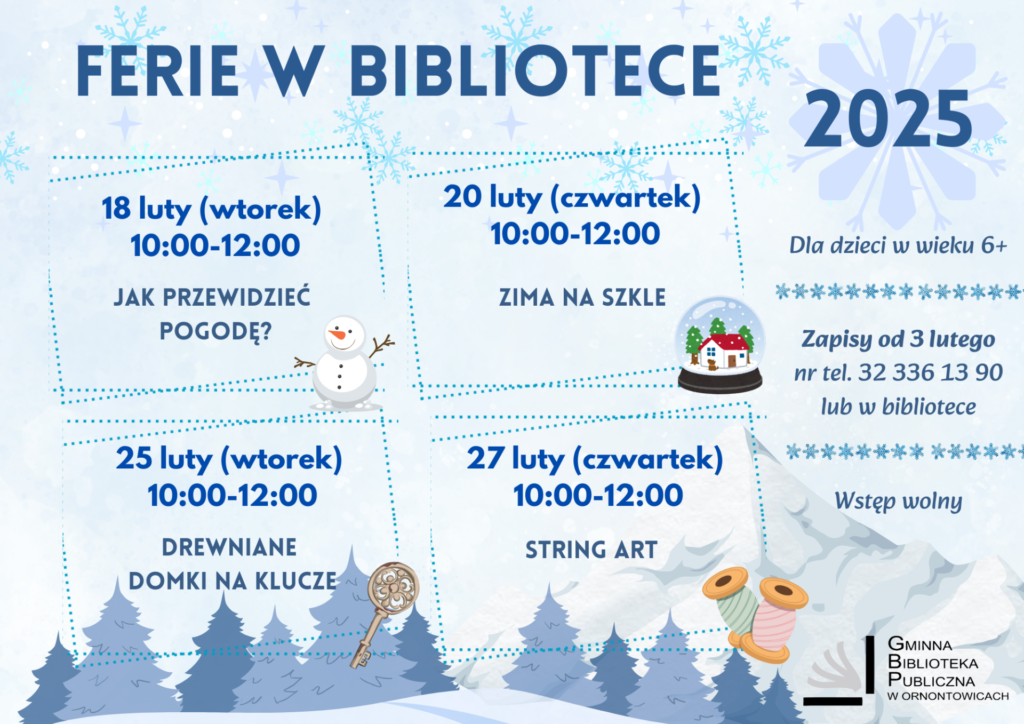 Plakat - Ferie z Biblioteką