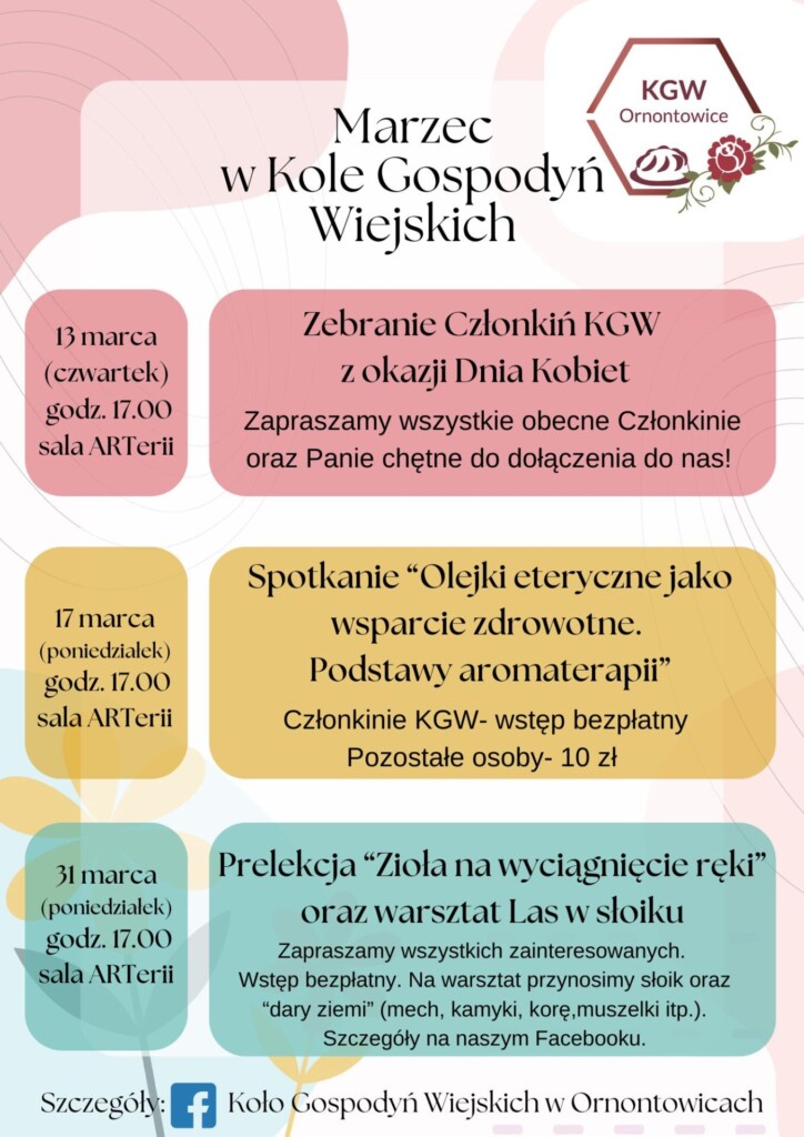 Plakat: Marzec w Kole Gospodyń Wiejskich 