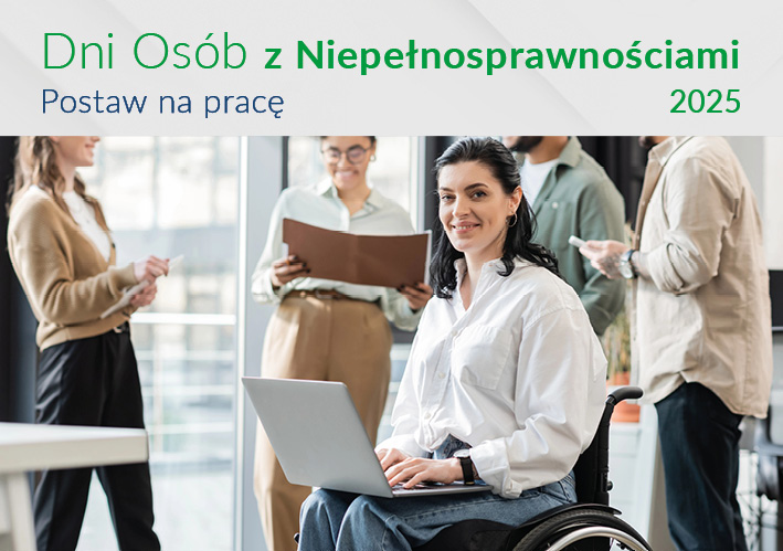Grafika: „Postaw na pracę” - ZUS zaprasza na Dni Osób z Niepełnosprawnością
