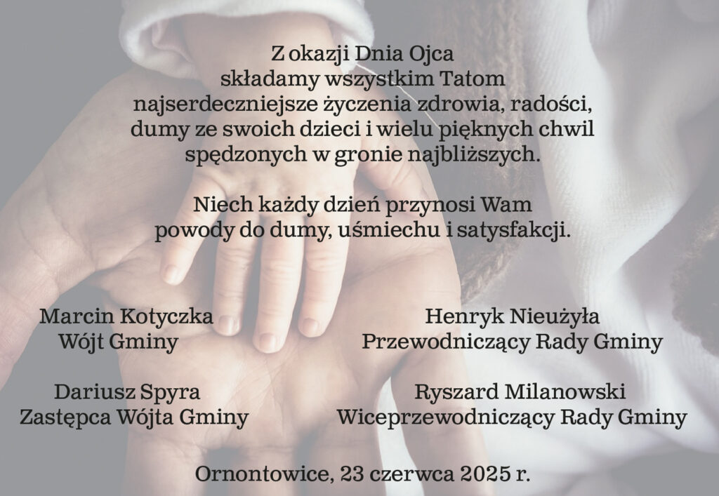 Grafika promocyjna z życzeniami z okazji Dnia Ojca 2025 roku.