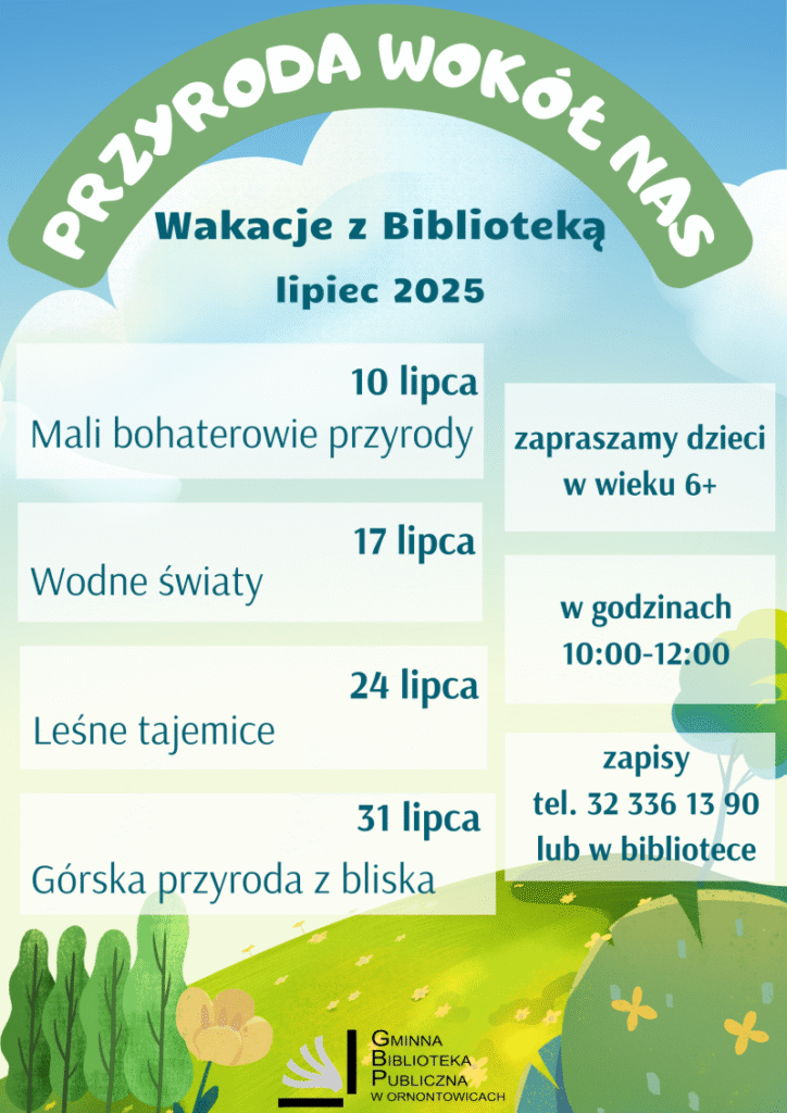 Plakat: Wakacje z Biblioteką