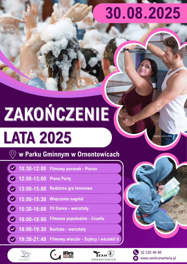 Plakat promocyjny - zakończenie lata. 