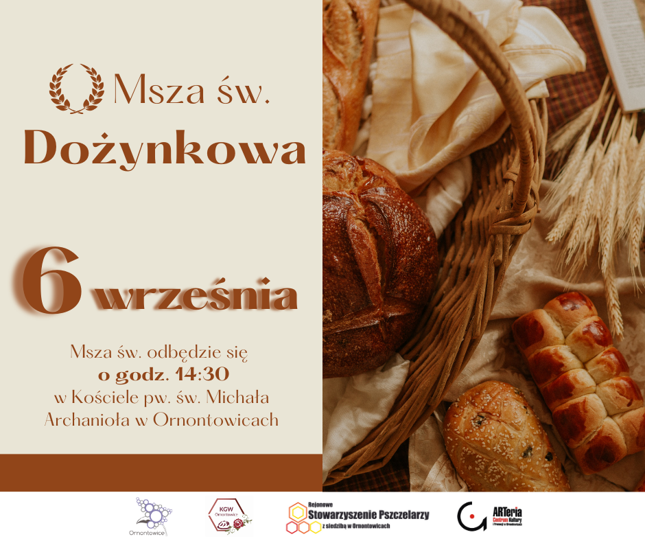 Plakat: Msza św. Dożynkowa - 6 września Plakat: Msza św. Dożynkowa - 6 września