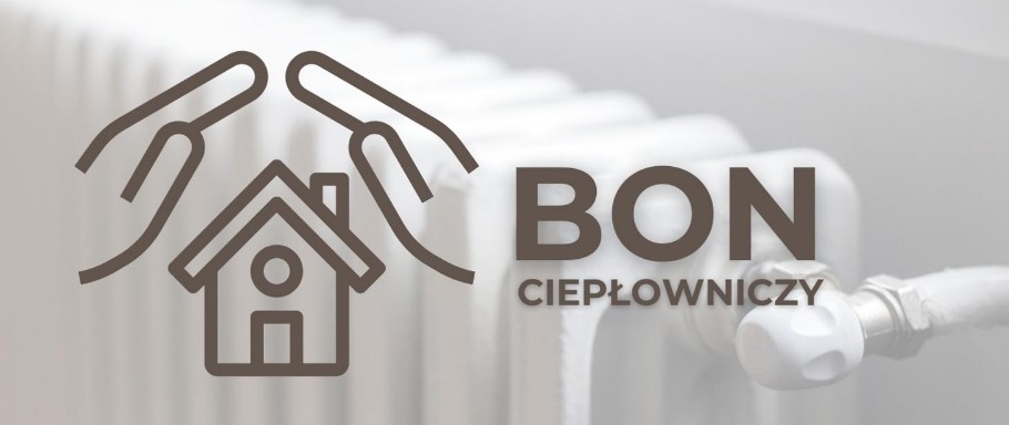 Grafika promocyjna z napisem: bon ciepłowniczy.  Grafika promocyjna z napisem: bon ciepłowniczy.