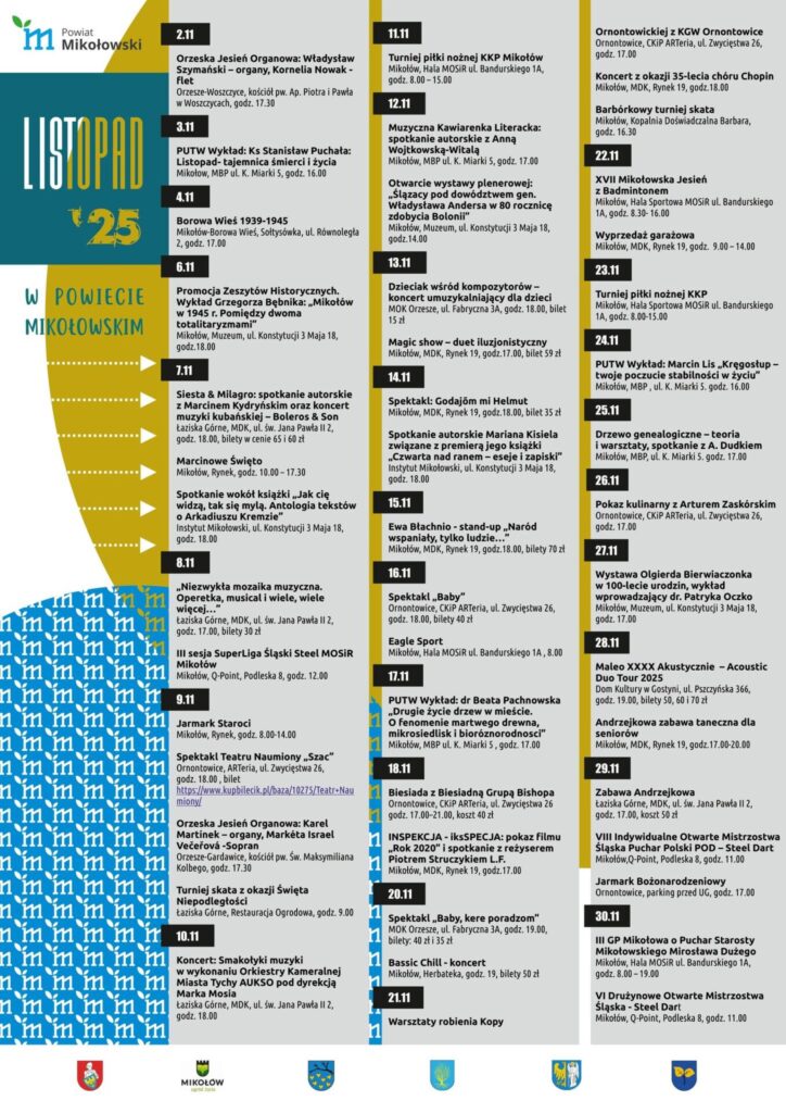 Kalendarz imprez organizowanych w powiecie mikołowskim - listopad