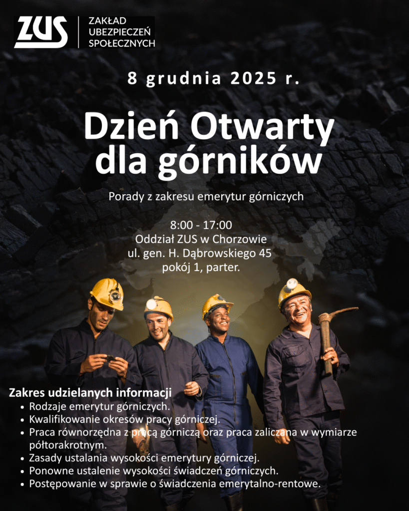 Plakat: dzień otwarty dla górników