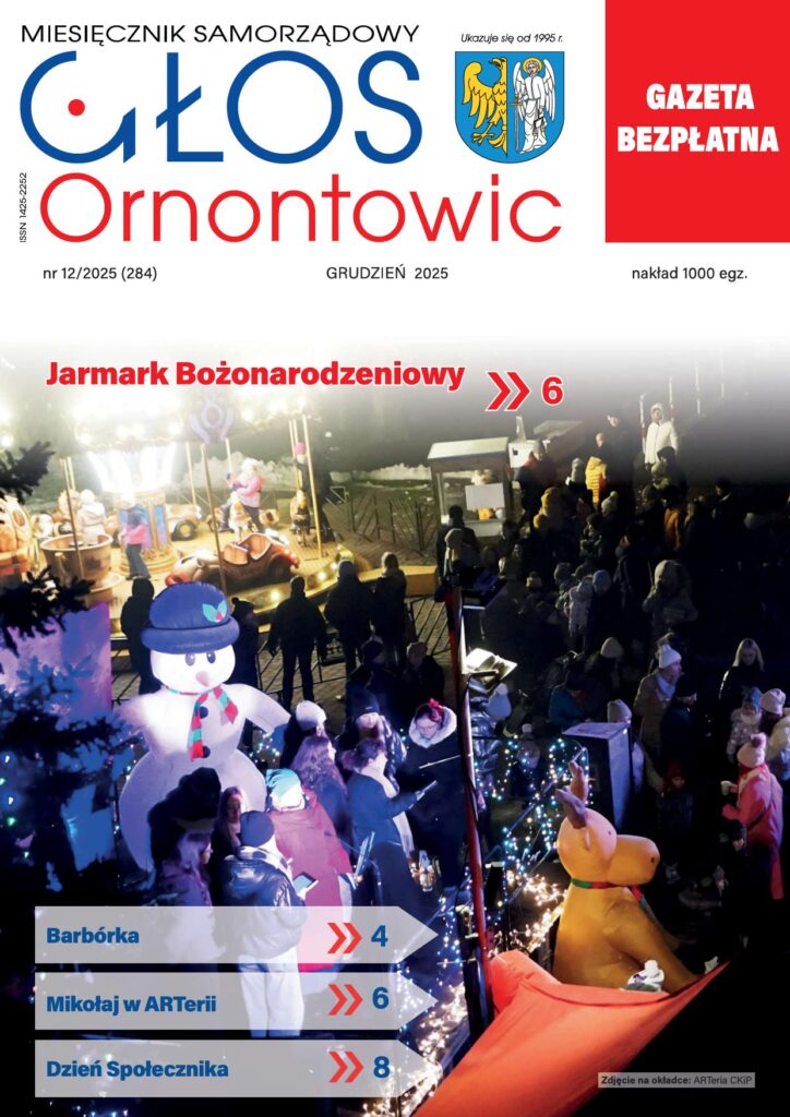 Okładka grudniowego wydania Głosu Ornontowic nr 12/2025 (284). Okładka grudniowego wydania Głosu Ornontowic nr 12/2025 (284).