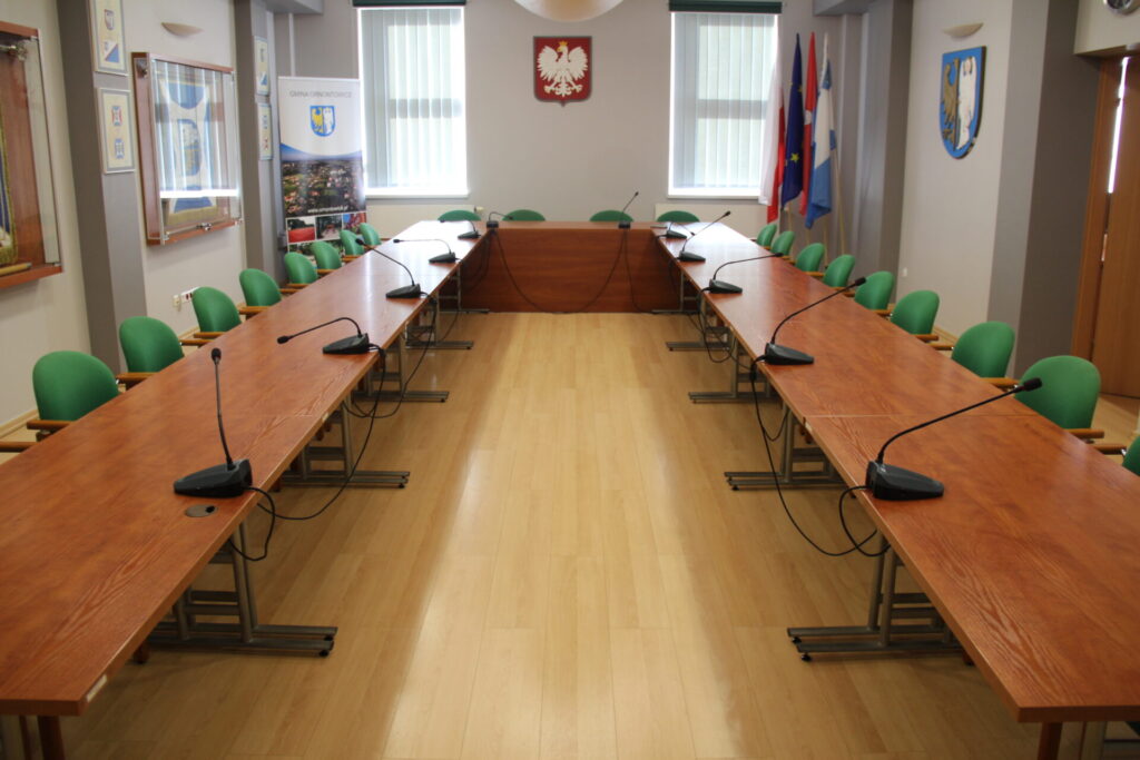 Zdjęcie sali konferencyjnej Rady Gminy Ornontowice. Zdjęcie sali konferencyjnej Rady Gminy Ornontowice.