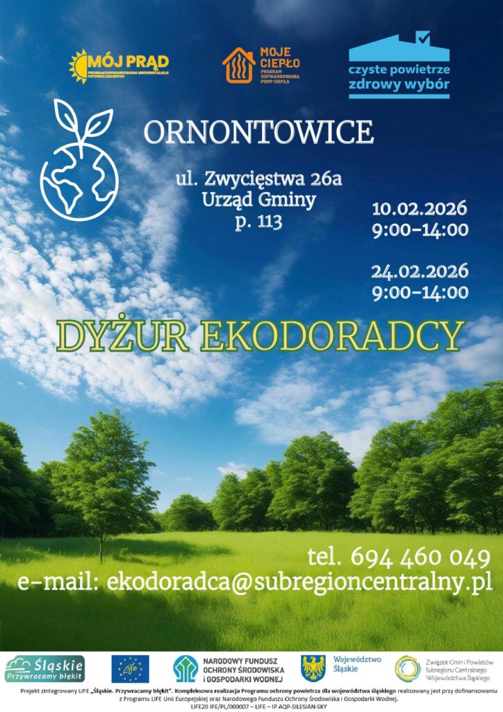 Plakat promocyjny - dyżury ekodoradcy.