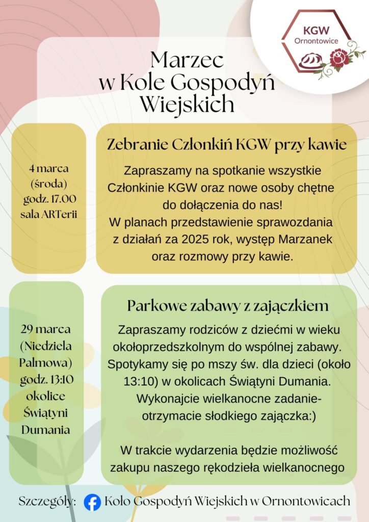 Plakat: Marzec w Kole Gospodyń Wiejskich