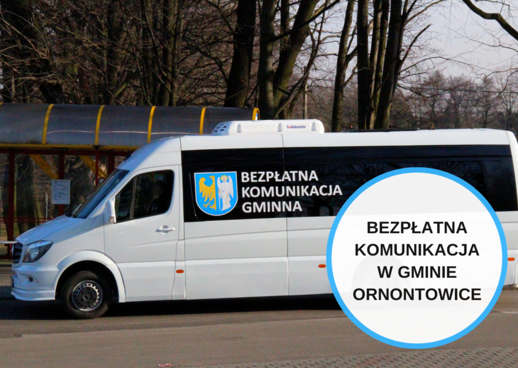 Zdjęcie busa bezpłatnej komunikacji gminnej. 