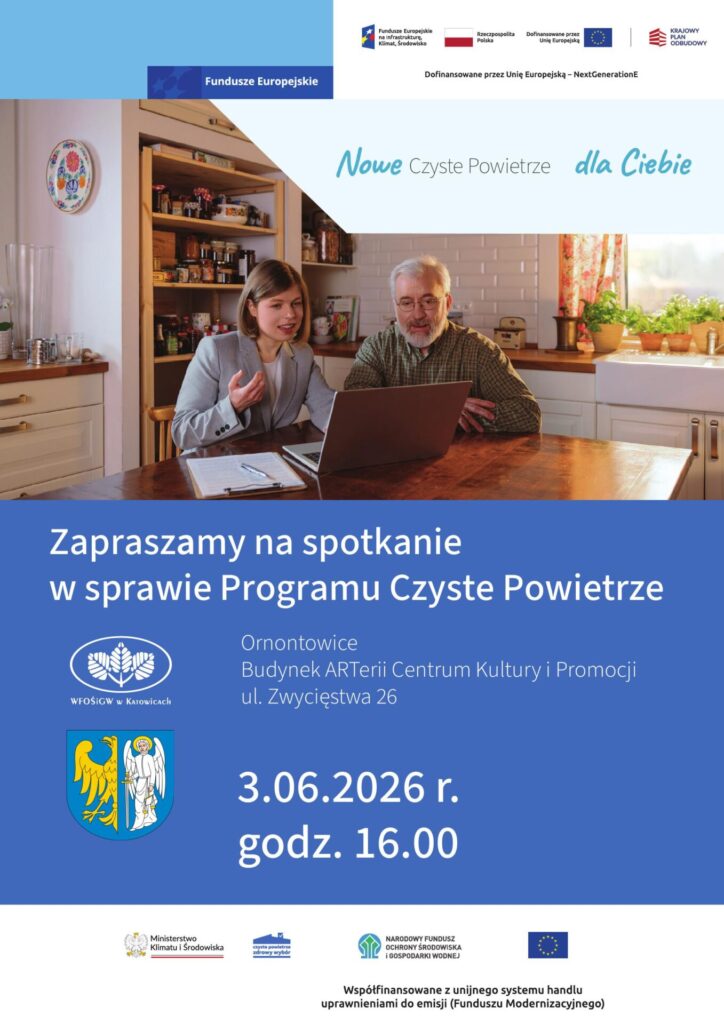 Plakat promocyjny Programu Czyste Powietrze. 