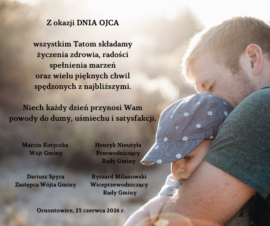 Grafika promocyjna z życzeniami z okazji Dnia Ojca. 