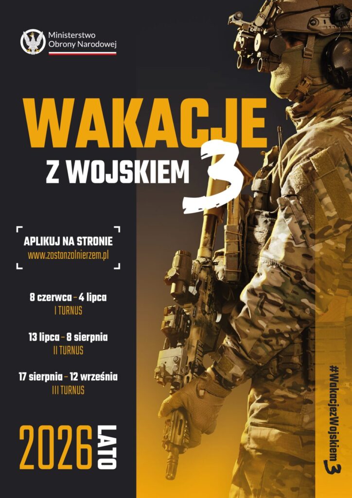 Plakat promocyjny - wakacje z wojskiem 3.