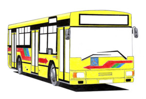 Grafika promocyjna przedstawiająca autobus.