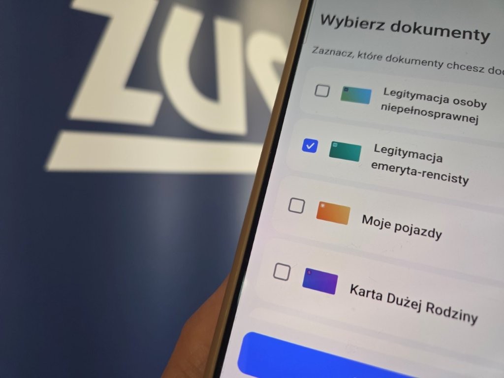 Grafika ZUS: zrzut z aplikacji mObywatel