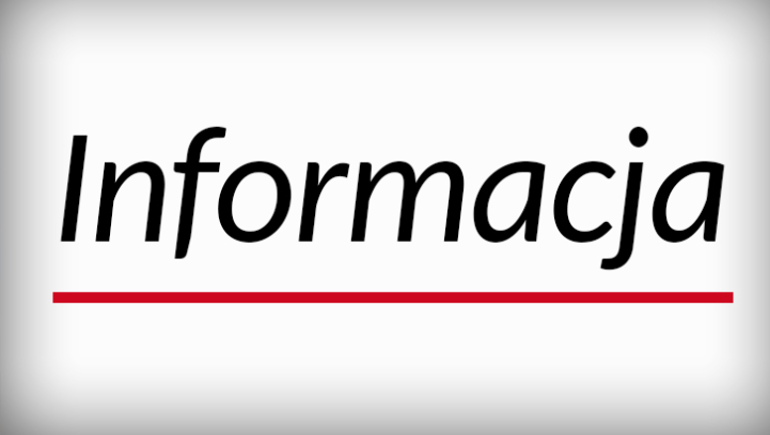 Grafika promocyjna z napisem: informacja. 